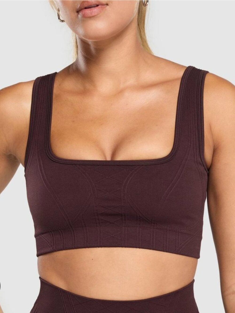 GYMSHARK Corset Seamless SportsBra in Heritage Brown Color Size XS